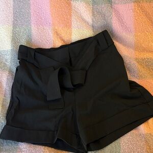 Rachel Zoe Women's Black High Waist Shorts with Belt